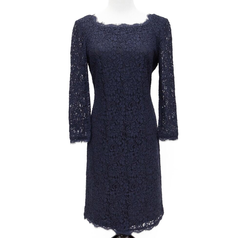 Adrianna Papell Blue Lace Formal Mini Dress Size 6